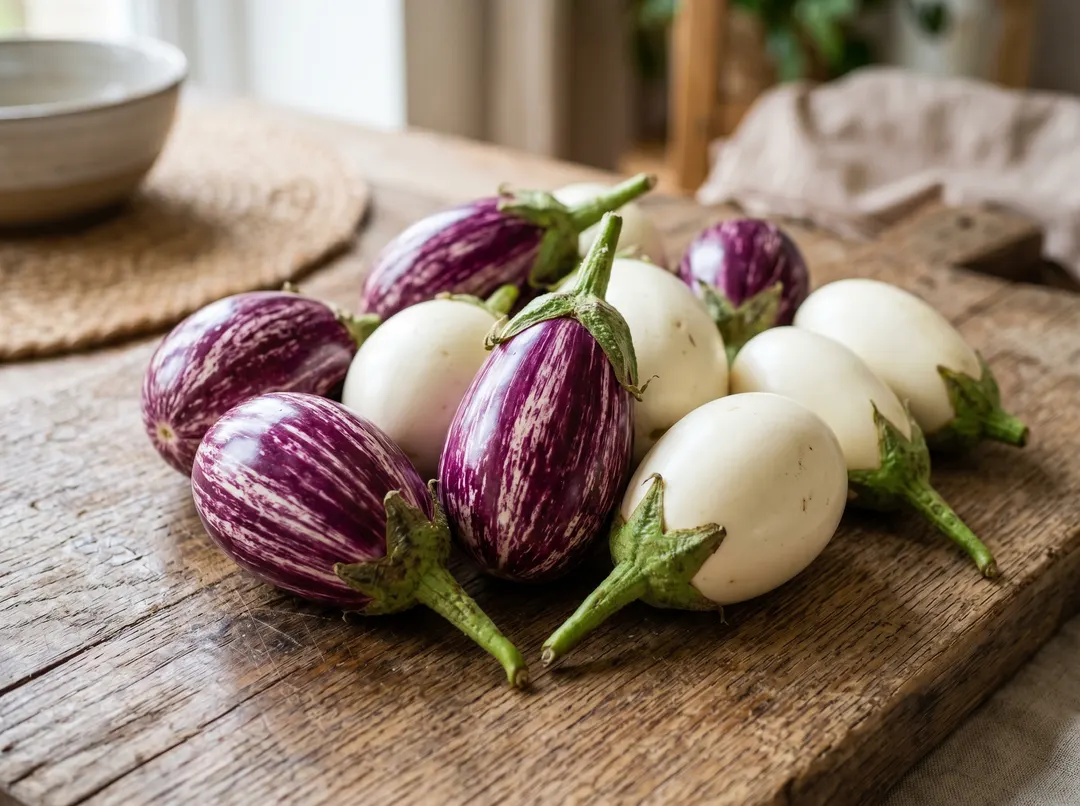 Aubergine blanche / striée
