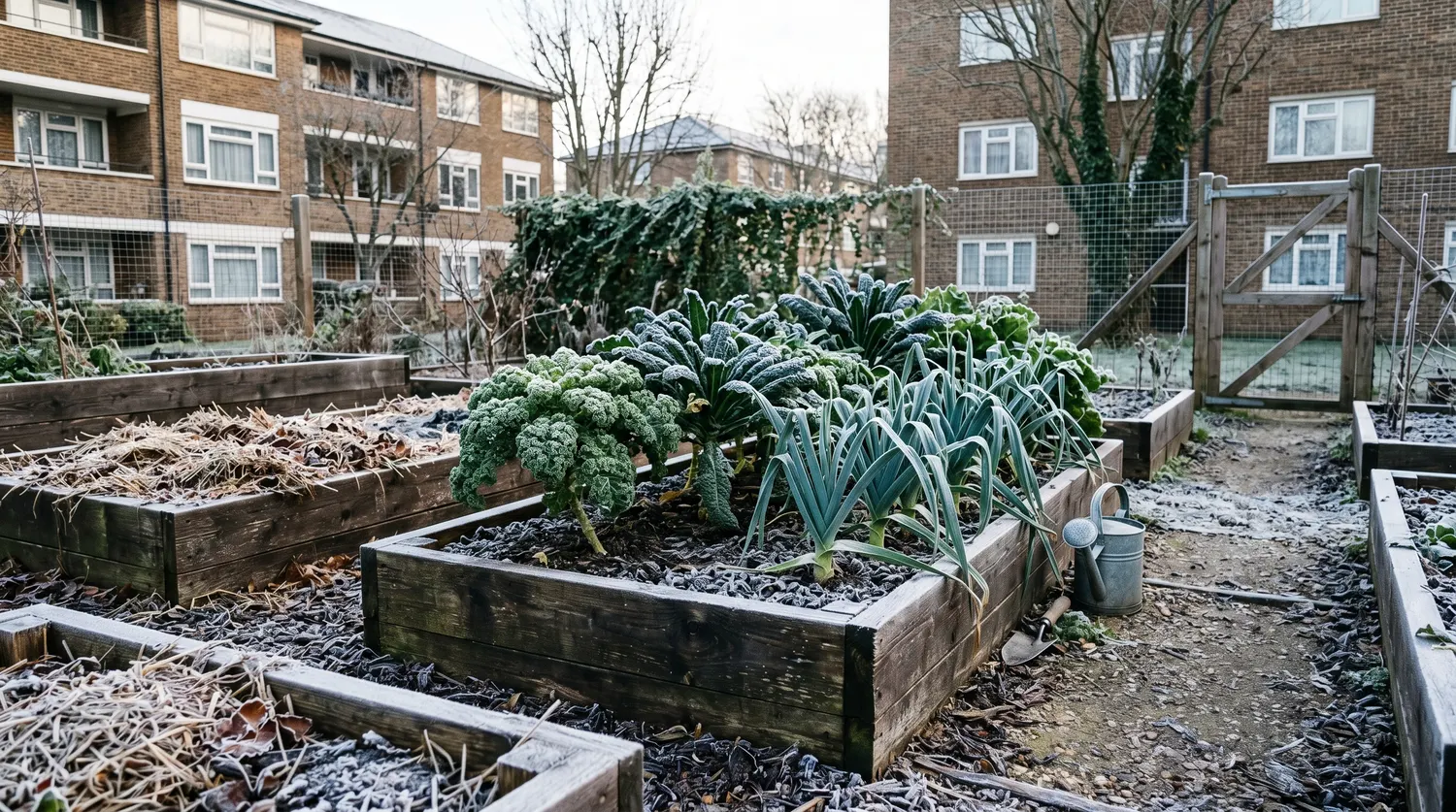 Potager urbain en décembre
