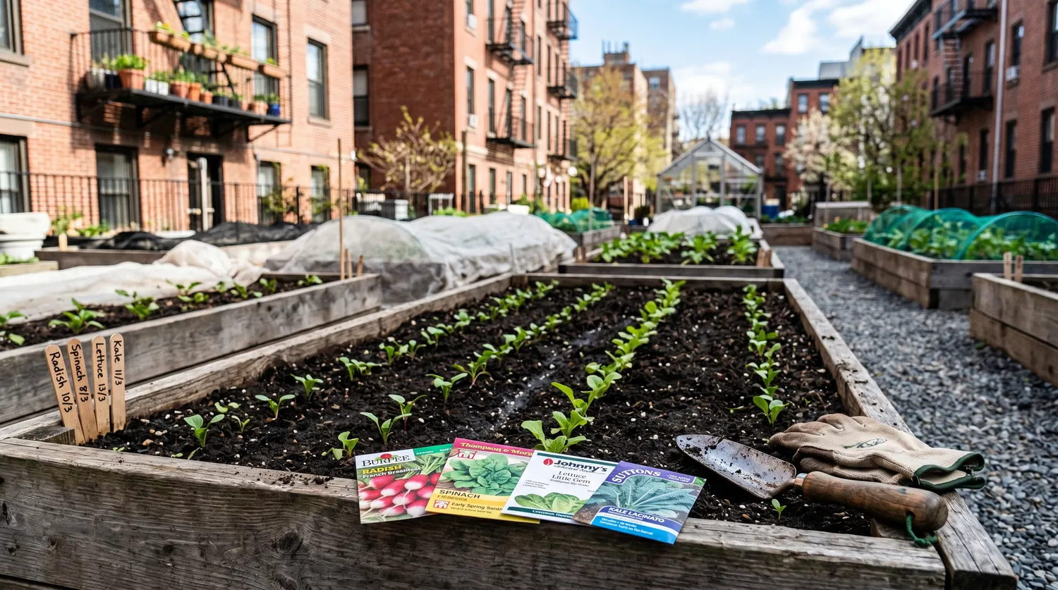 Potager urbain en mars