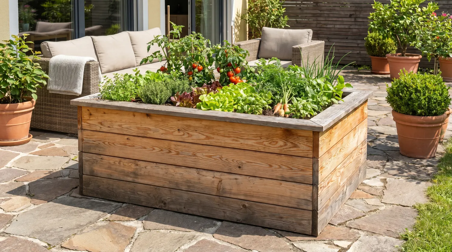 Carré potager en bois