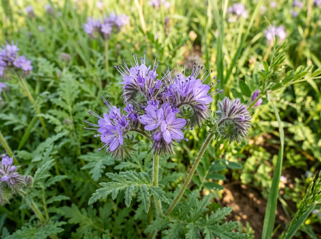 Fleurs de phacélie, engrais vert mellifère