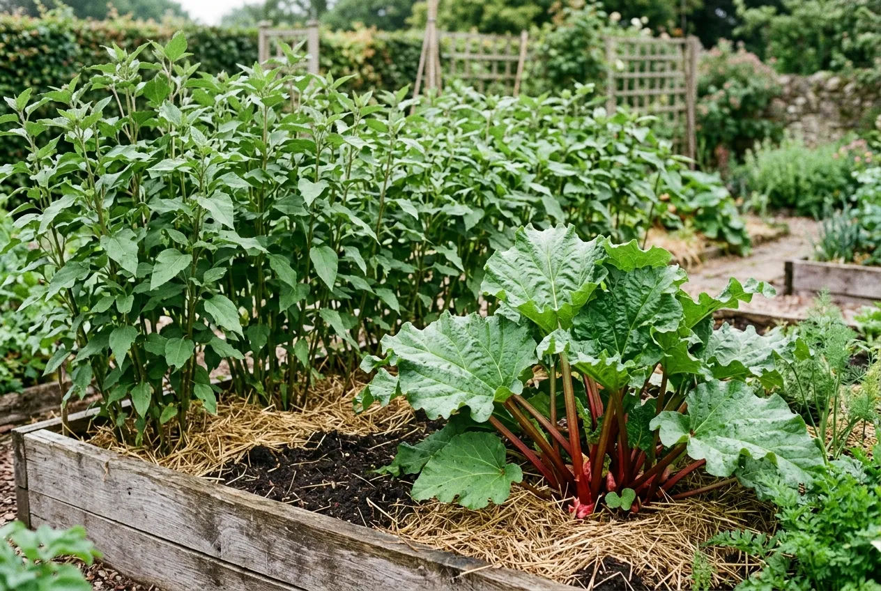 Topinambour et rhubarbe en pleine terre, deux légumes perpétuels faciles à cultiver