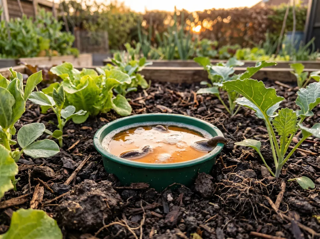 Piège à bière pour les limaces au potager