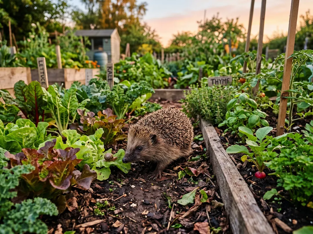 Hérisson au potager, prédateur des limaces