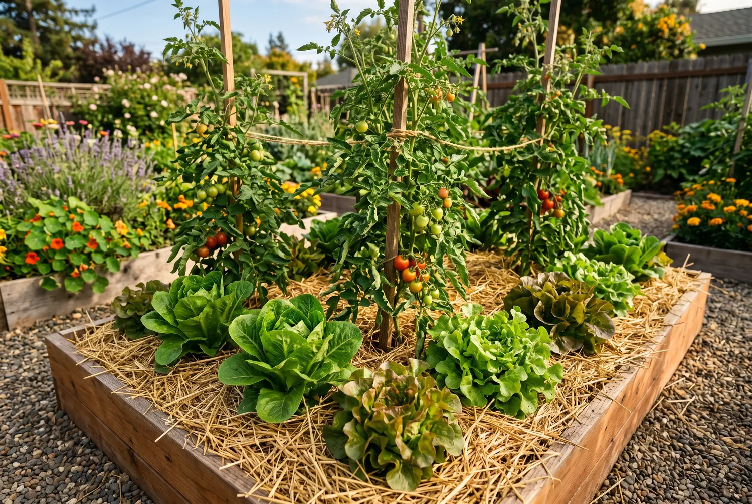 Sol paillé pour limiter l’arrosage du potager