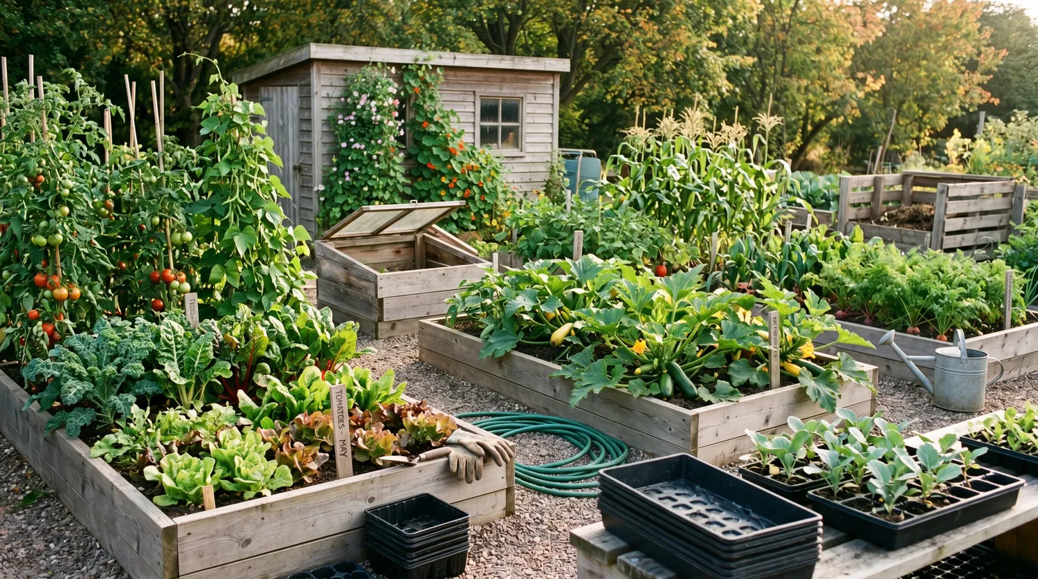 Potager luxuriant et productif illustrant le bon moment pour planter au fil des saisons