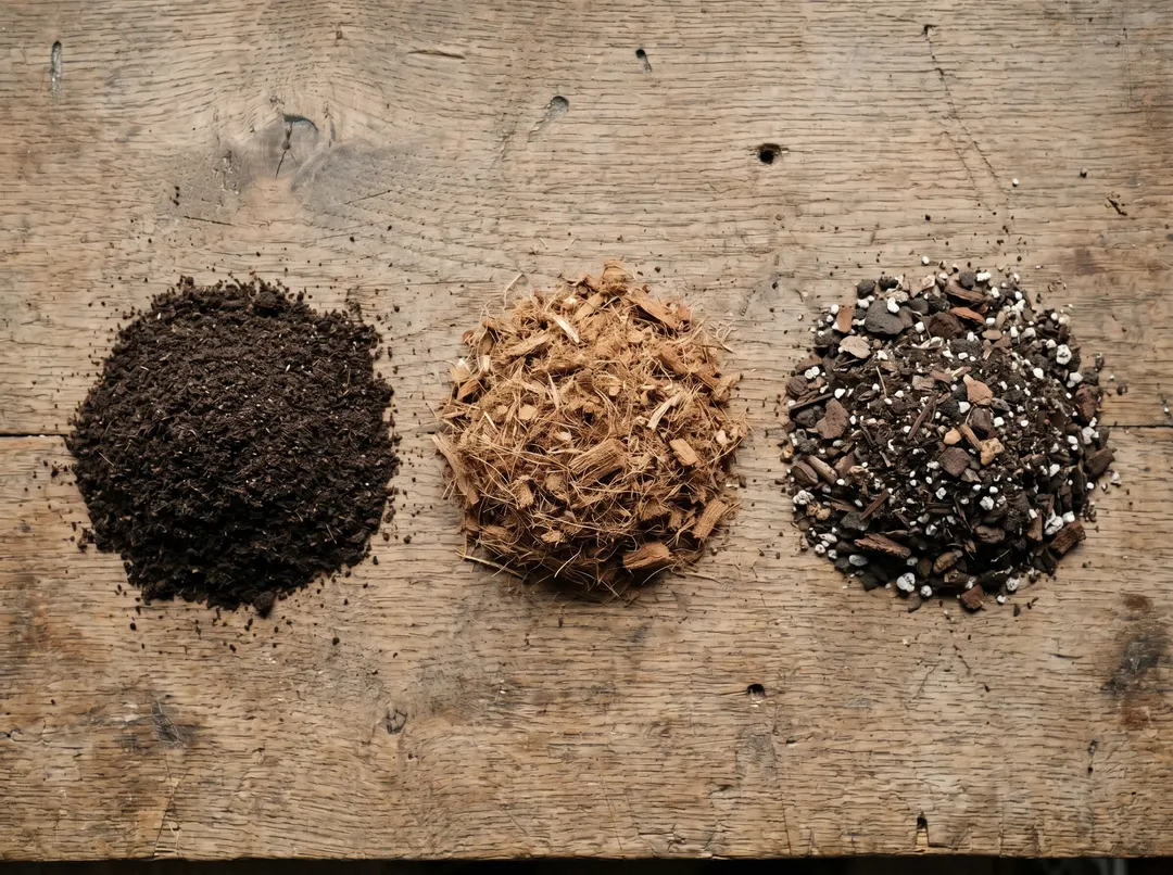 Comparaison de trois substrats : terreau de semis fin, fibre de coco et terreau universel
