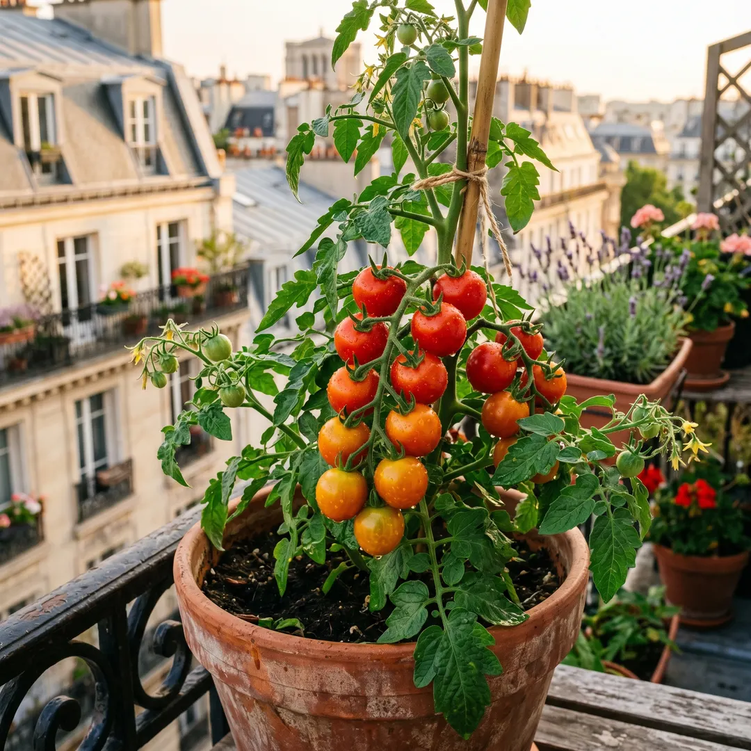 Tomates cerises du balcon d'Andréa
